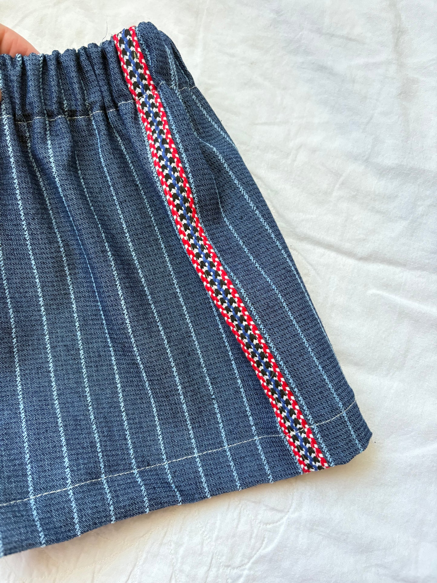 Denim stripe track shorts - 5Y