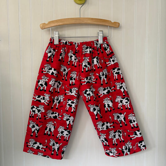 Red cow pants - made to order