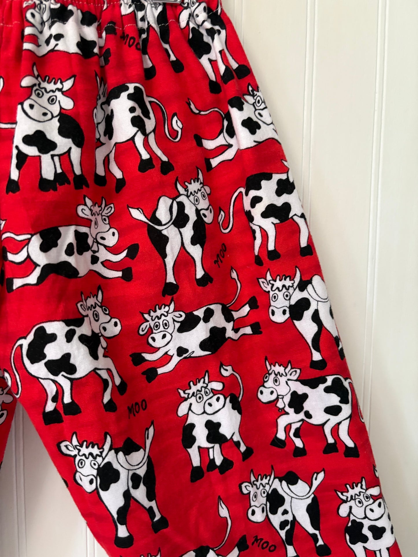 Red cow pants - made to order