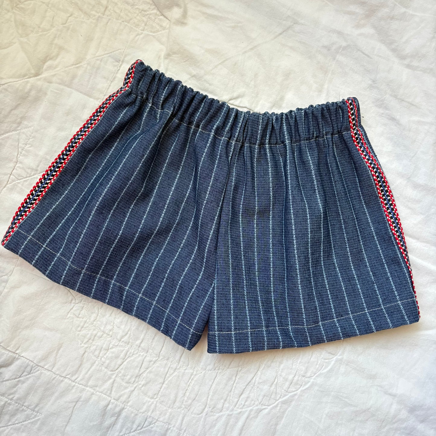 Denim stripe track shorts - 5Y