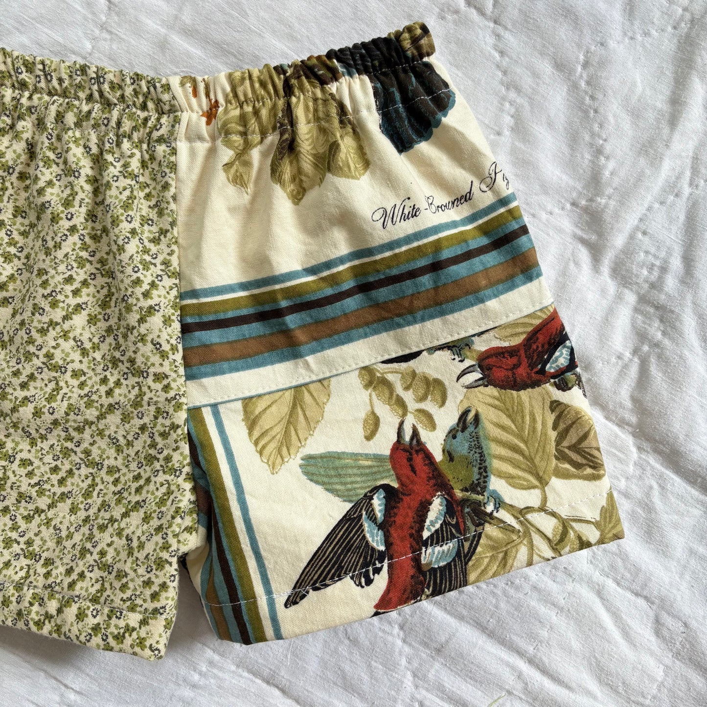 Mix print bird shorts - 2T