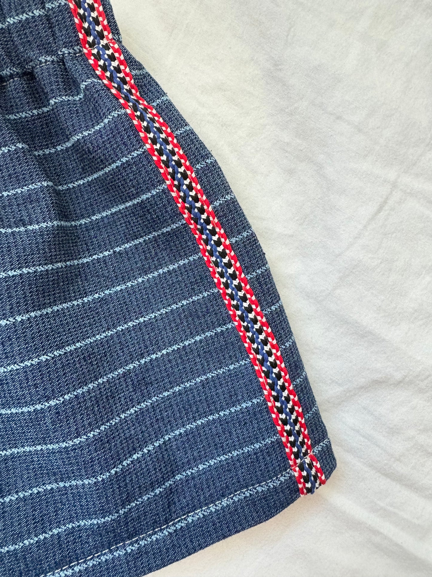Denim stripe track shorts - 2T