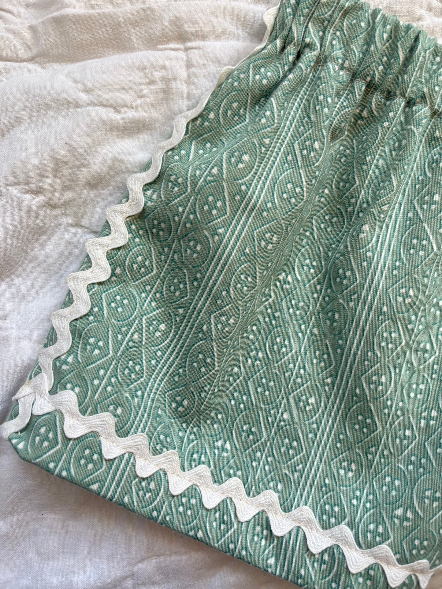 Soft zigzag picnic shorts - made to order
