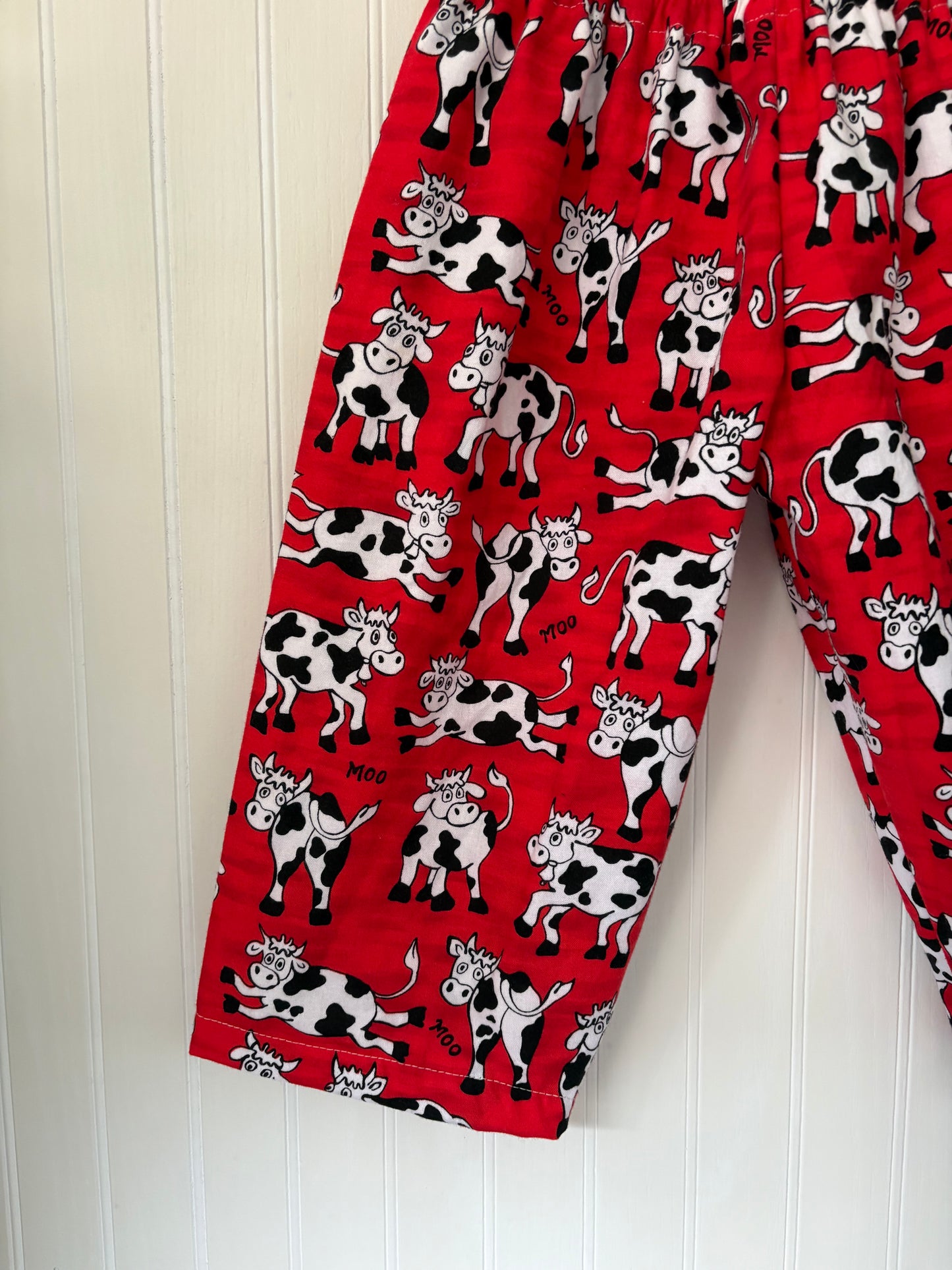 Red cow pants - made to order