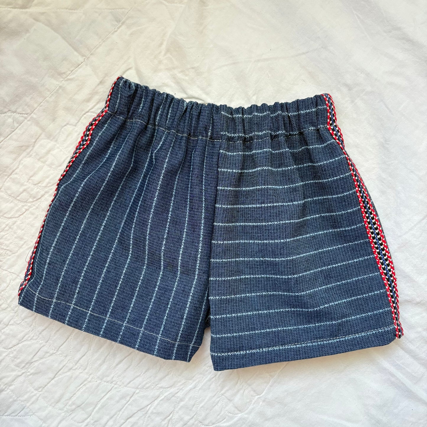 Denim stripe track shorts - 2T