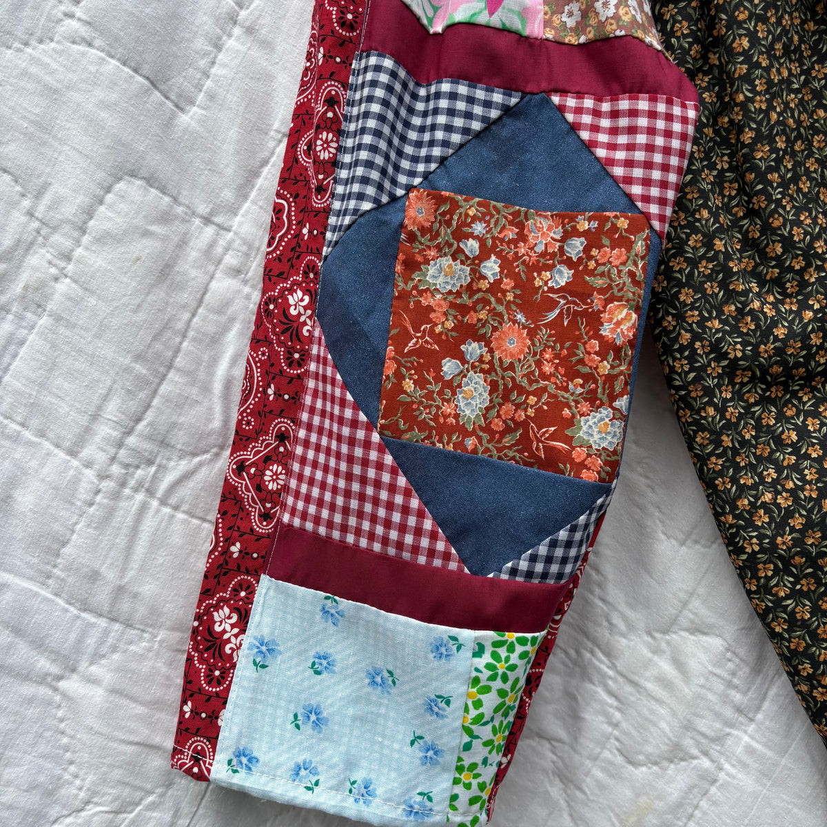 Quilt patch mix print pants - 3T