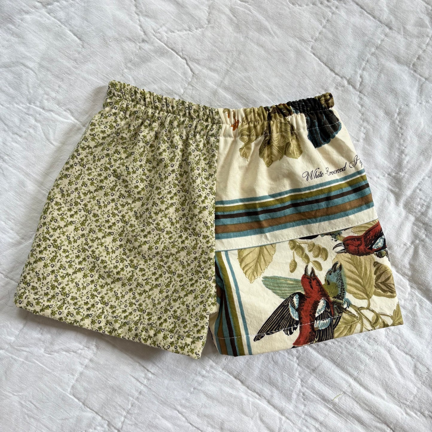 Mix print bird shorts - 2T