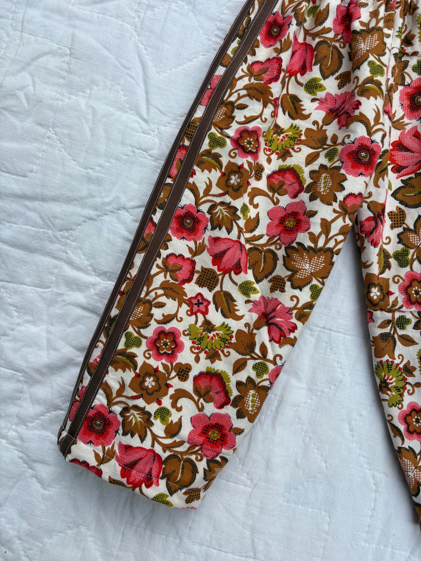 Vining floral track pants - made to order