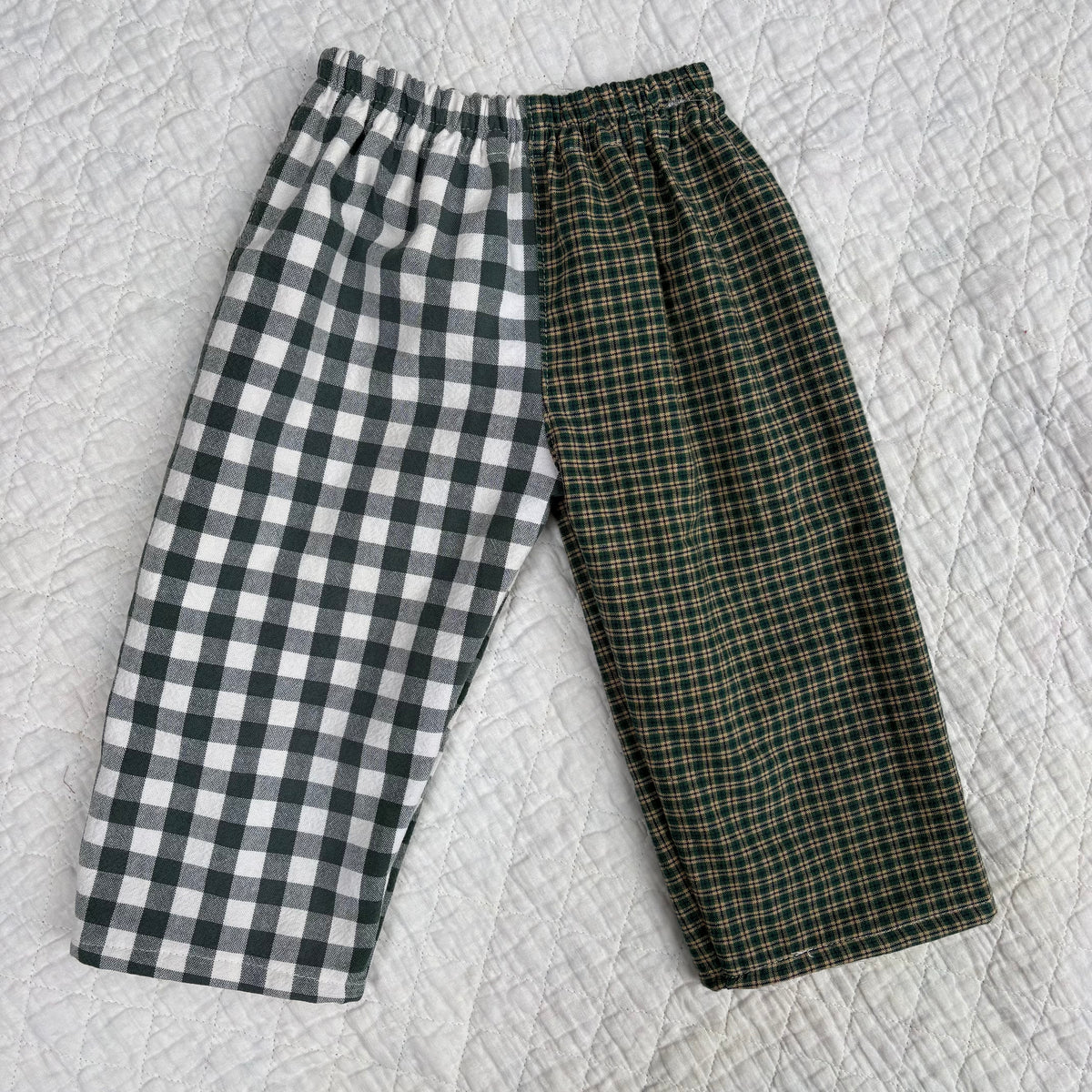 Evergreen plaid mix print pants - 2T