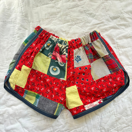 Quilt top track shorts - 6y