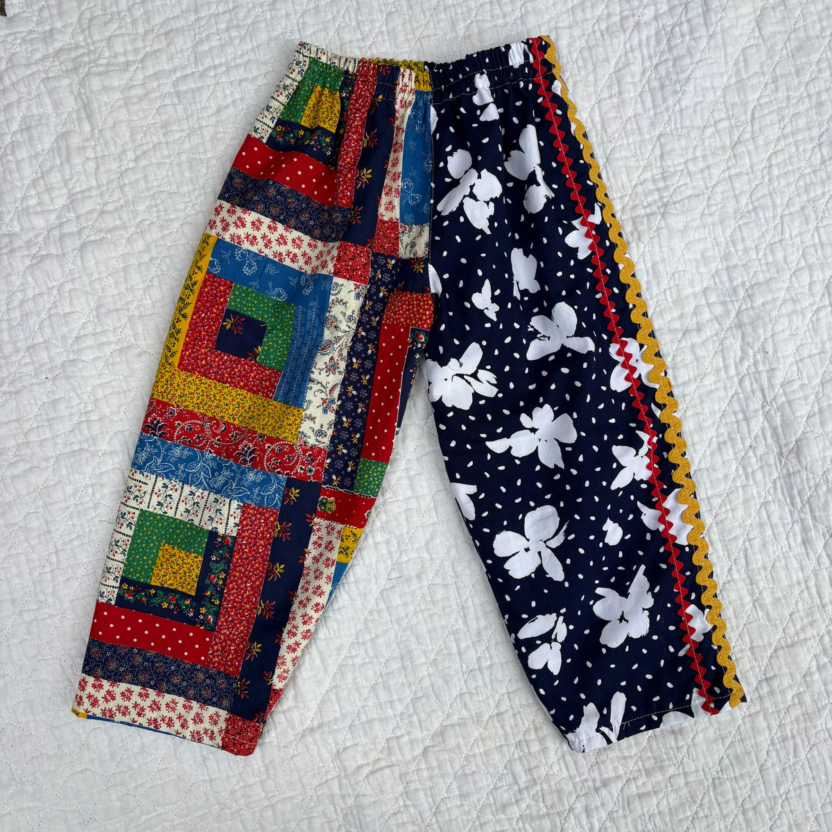 Log cabin mix print pants - 4Y