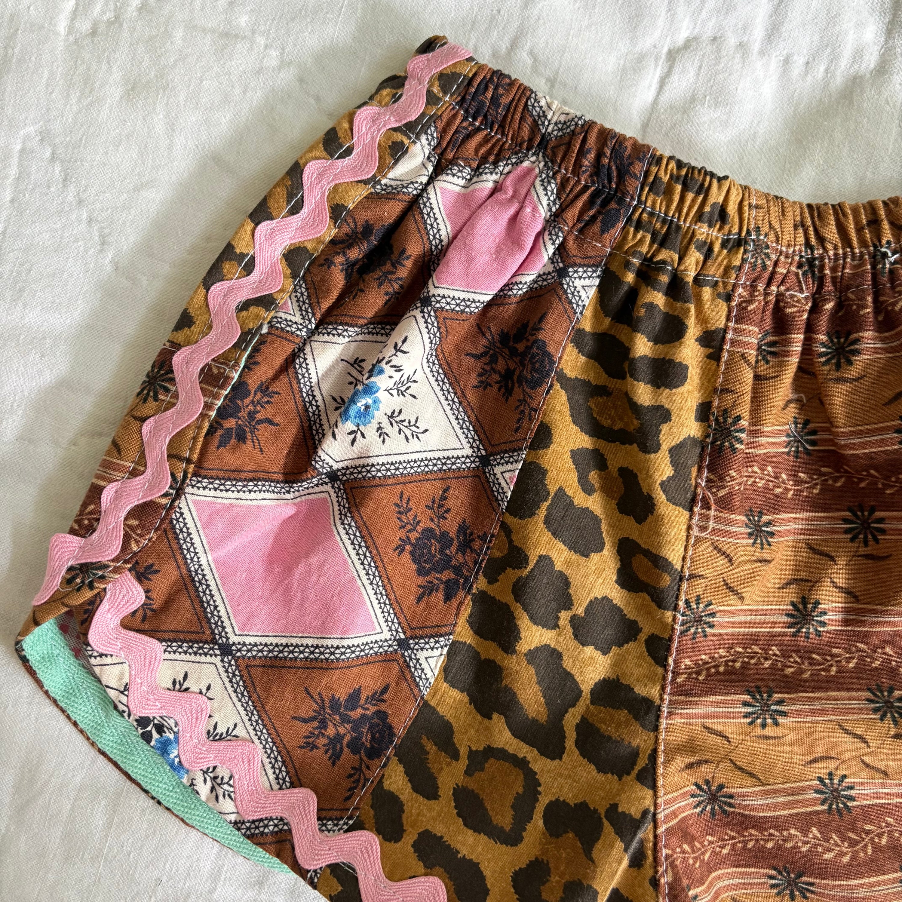 Patchwork track shorts - 3T