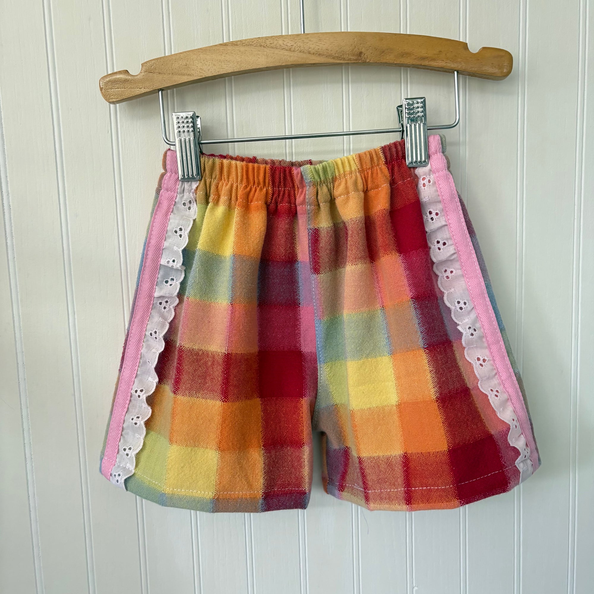 Skittles plaid ruffle shorts - 3T