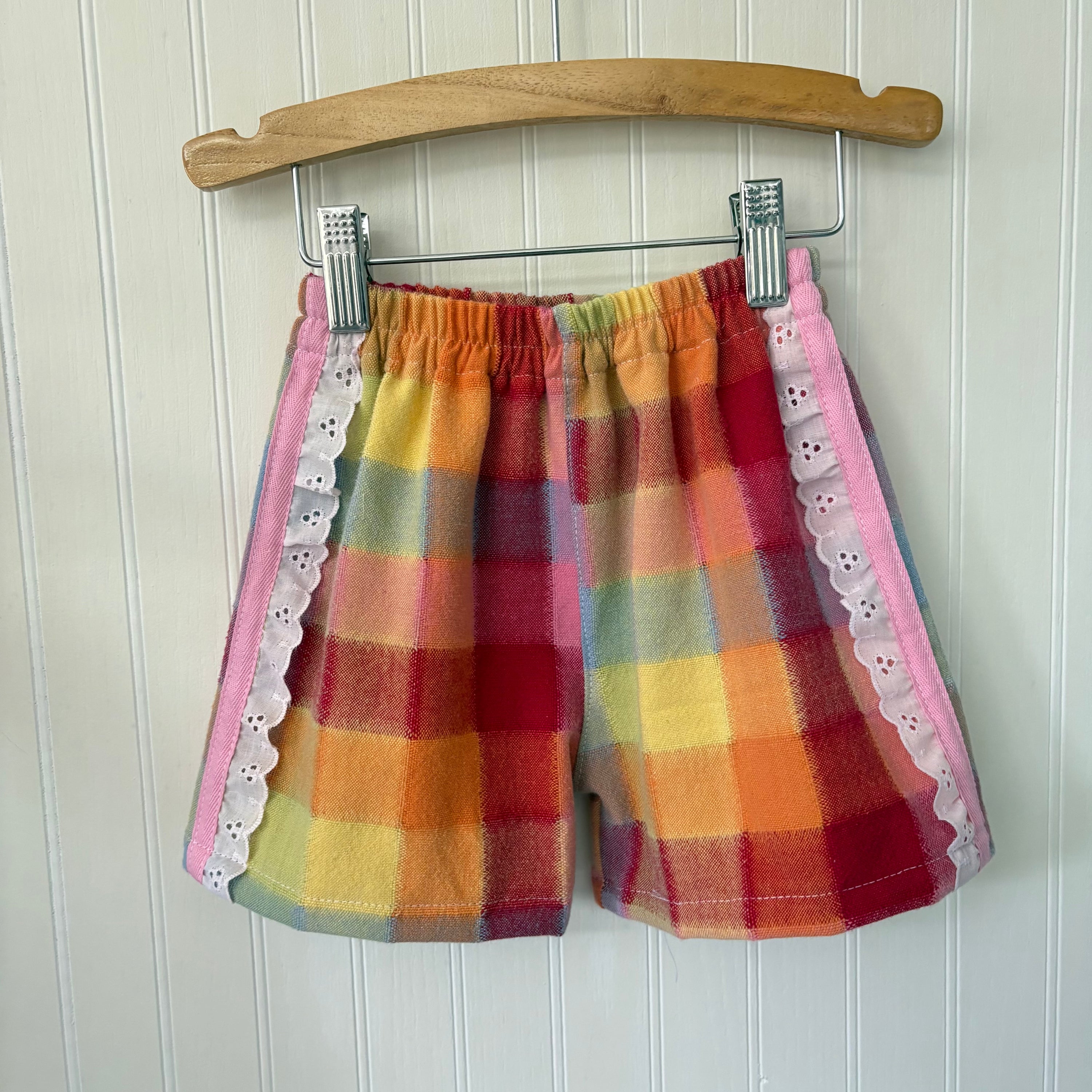 Skittles plaid ruffle shorts - 3T