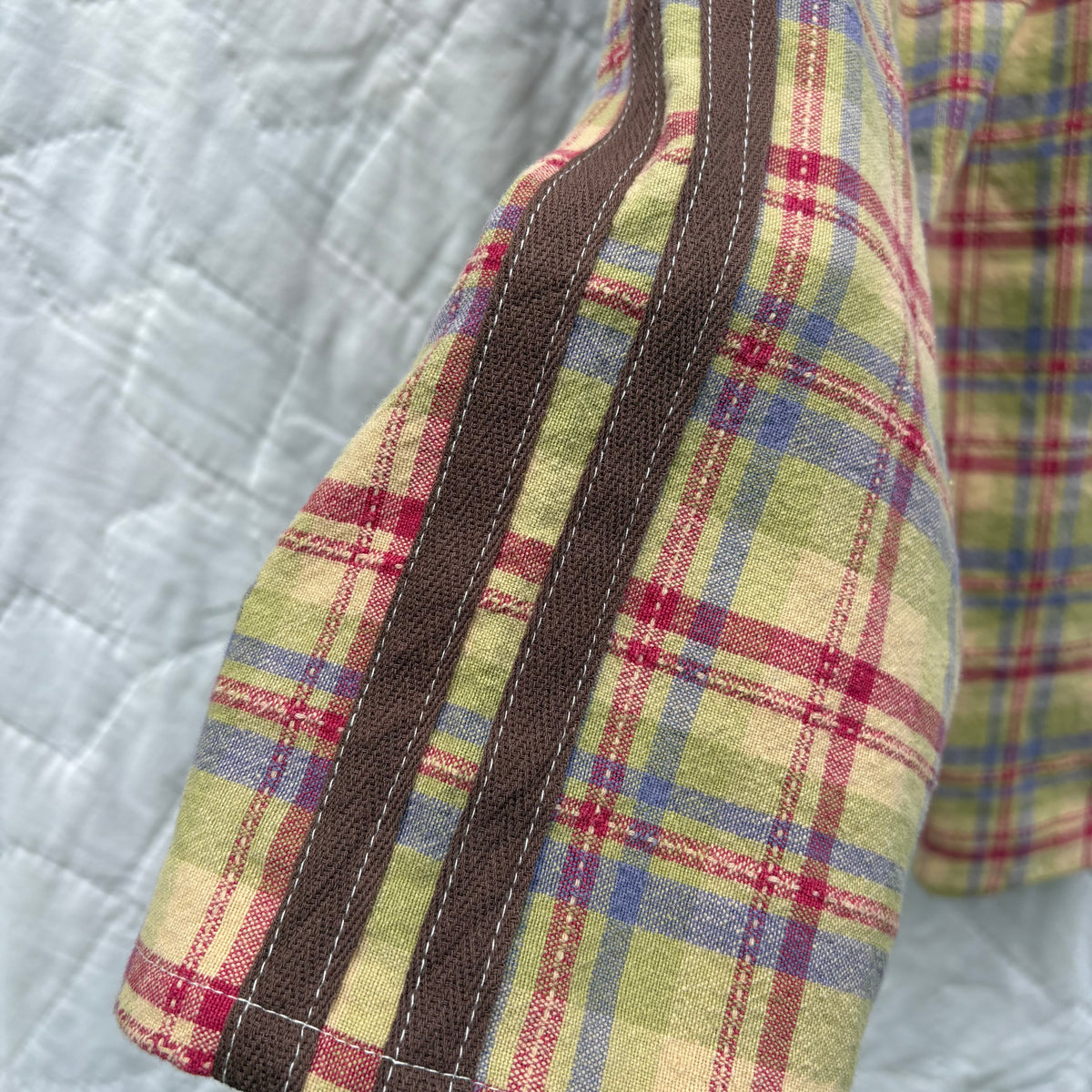 Crunchy leaves plaid track pants - 4Y
