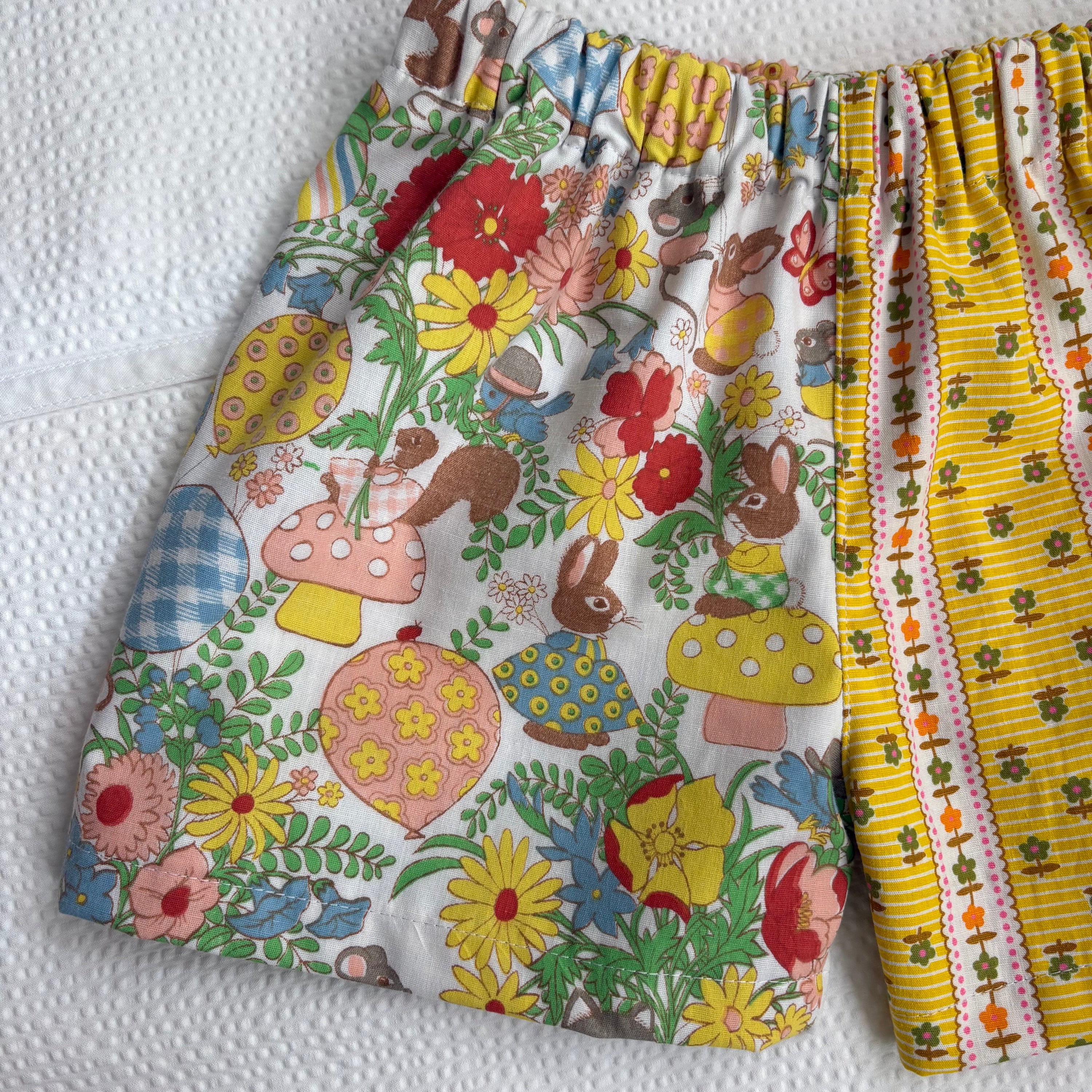 Whimsy critter mix print shorts - made to order