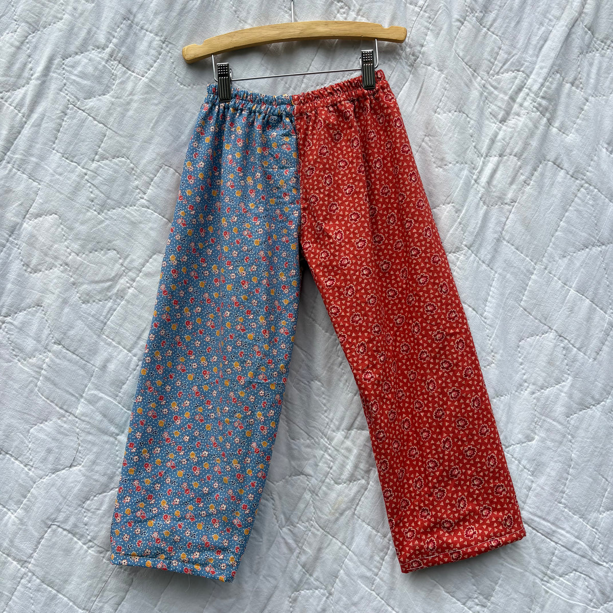 Quilt patch mix print pants - 5Y