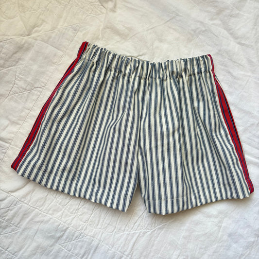 Navy stripe track shorts - 6Y
