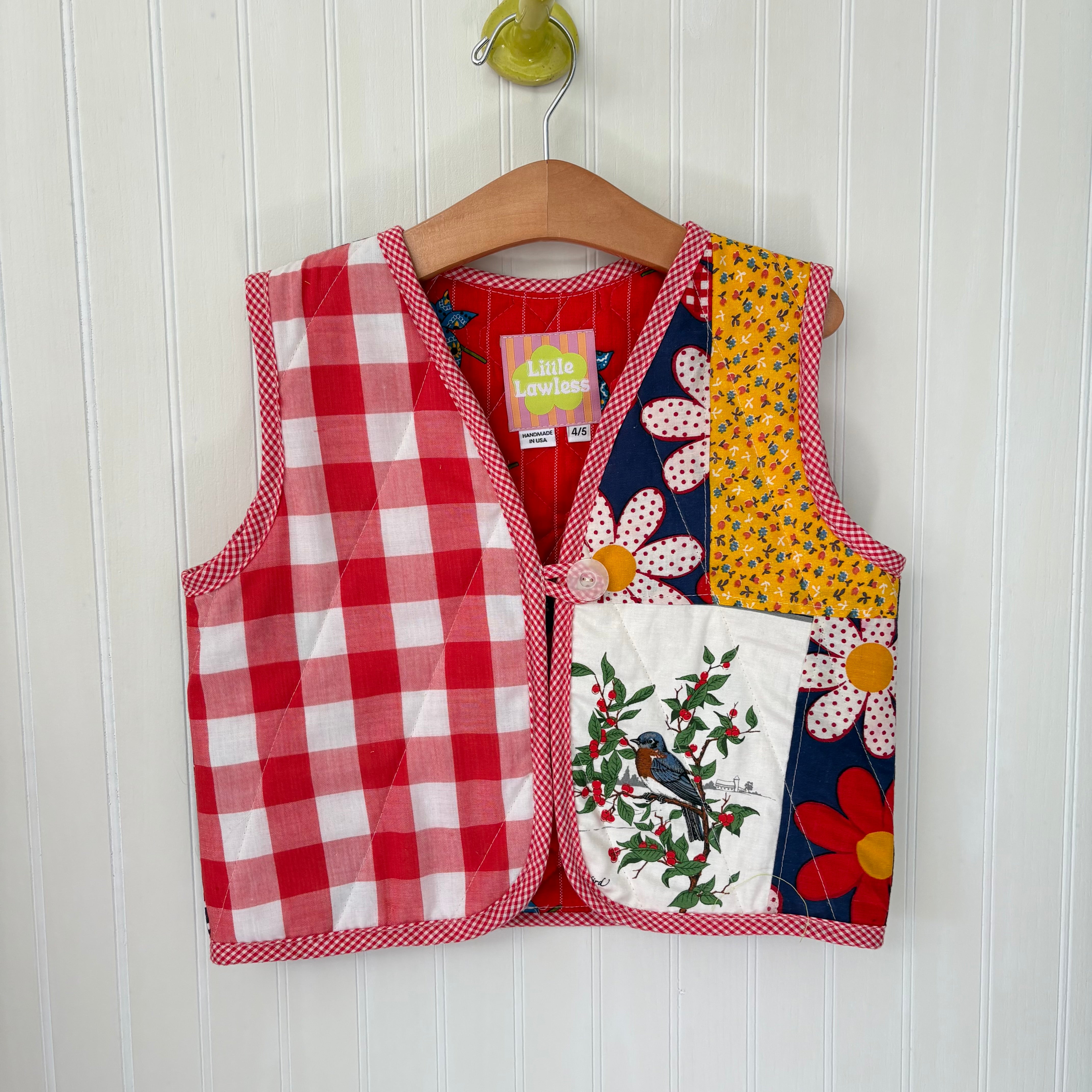 S 新品！BIRDWELL BANDANA PATCHWORK VEST Birdwell Beach Britches Bandana Patchwork Puffer Vest Jacket