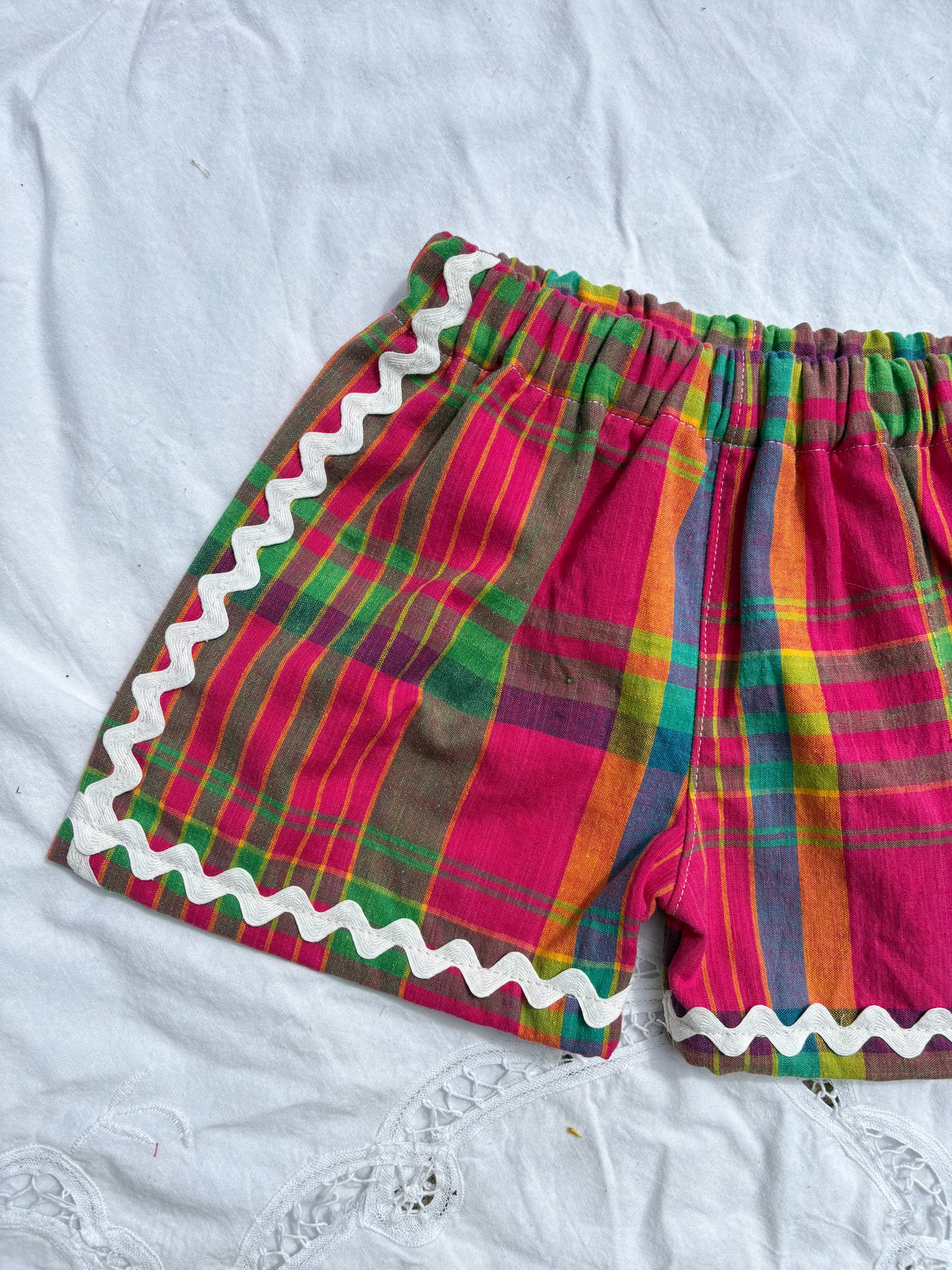 Party plaid ric rac shorts – Little Lawless