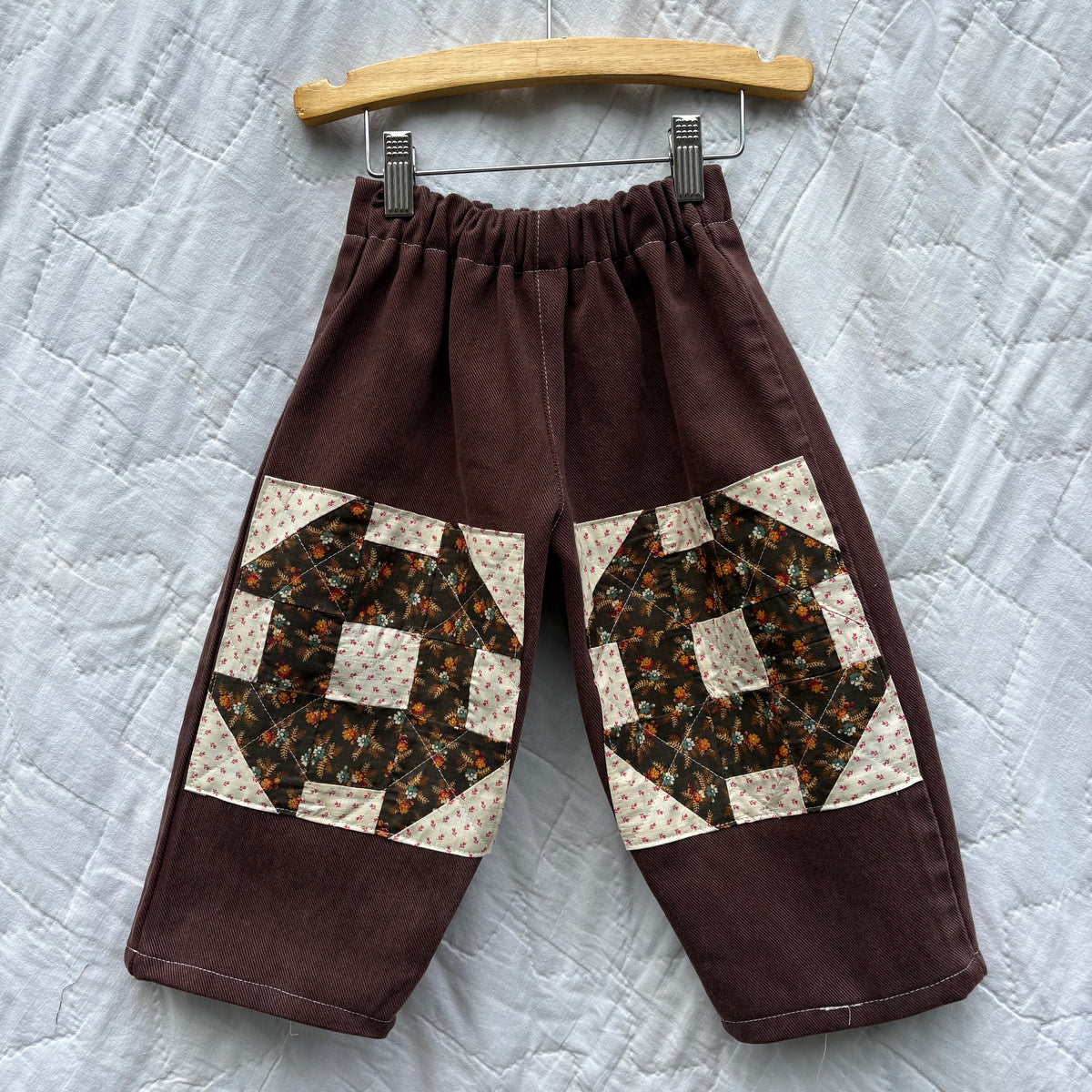 Quilt patch knee patch denim - 2T
