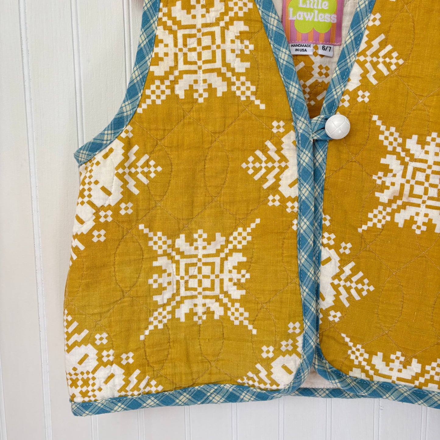Mustard quilted vest - 6/7