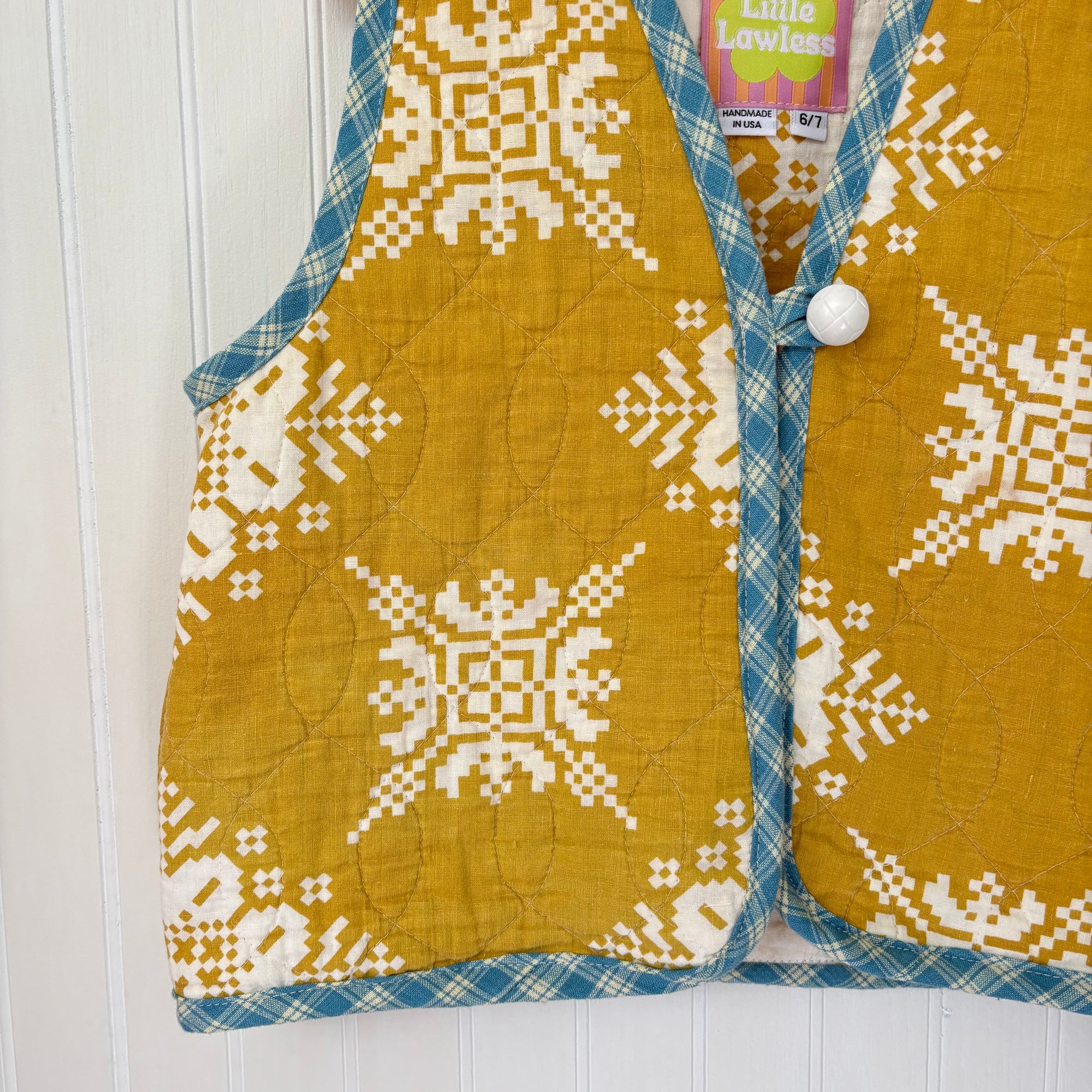 Mustard quilted vest - 6/7