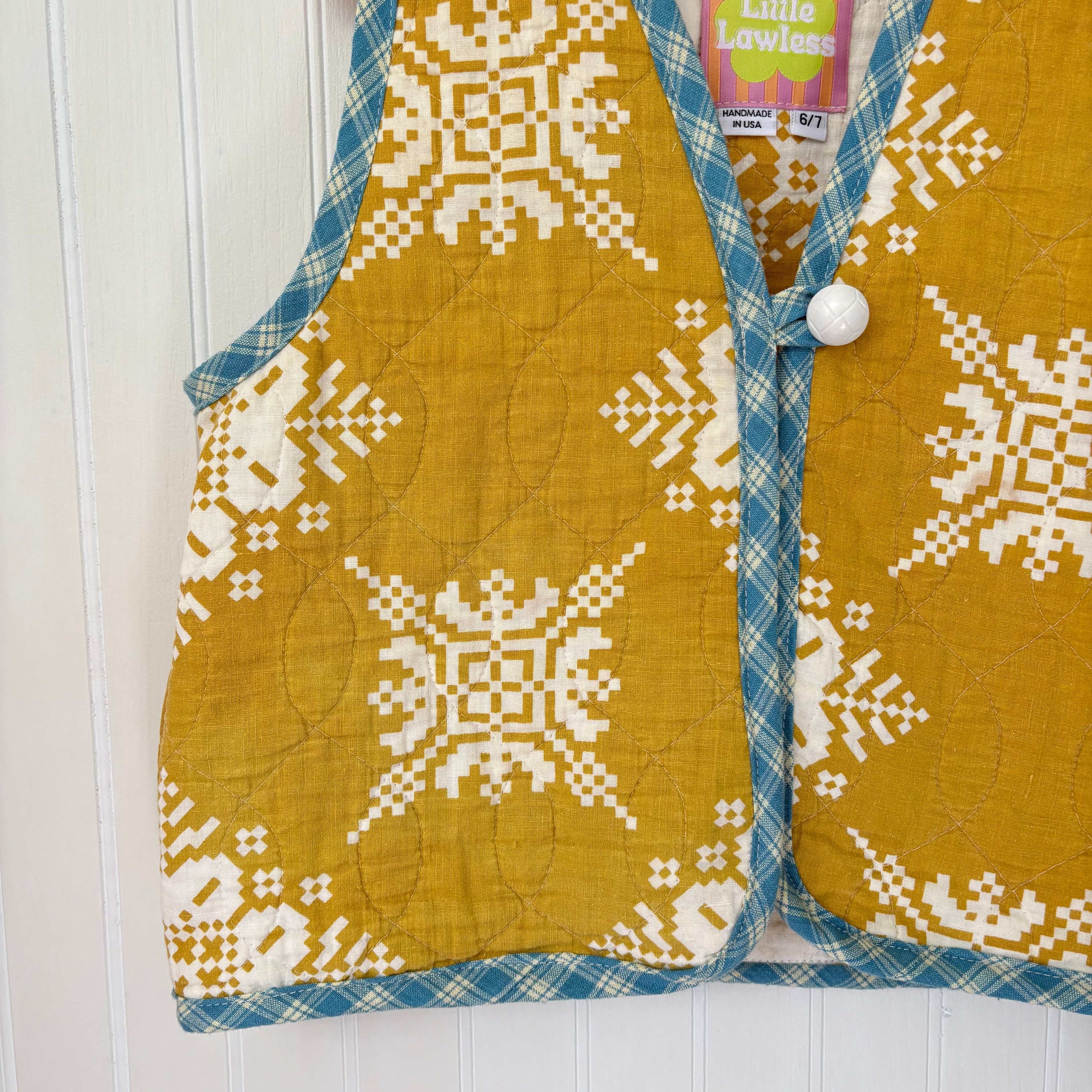 Mustard quilted vest - 6/7