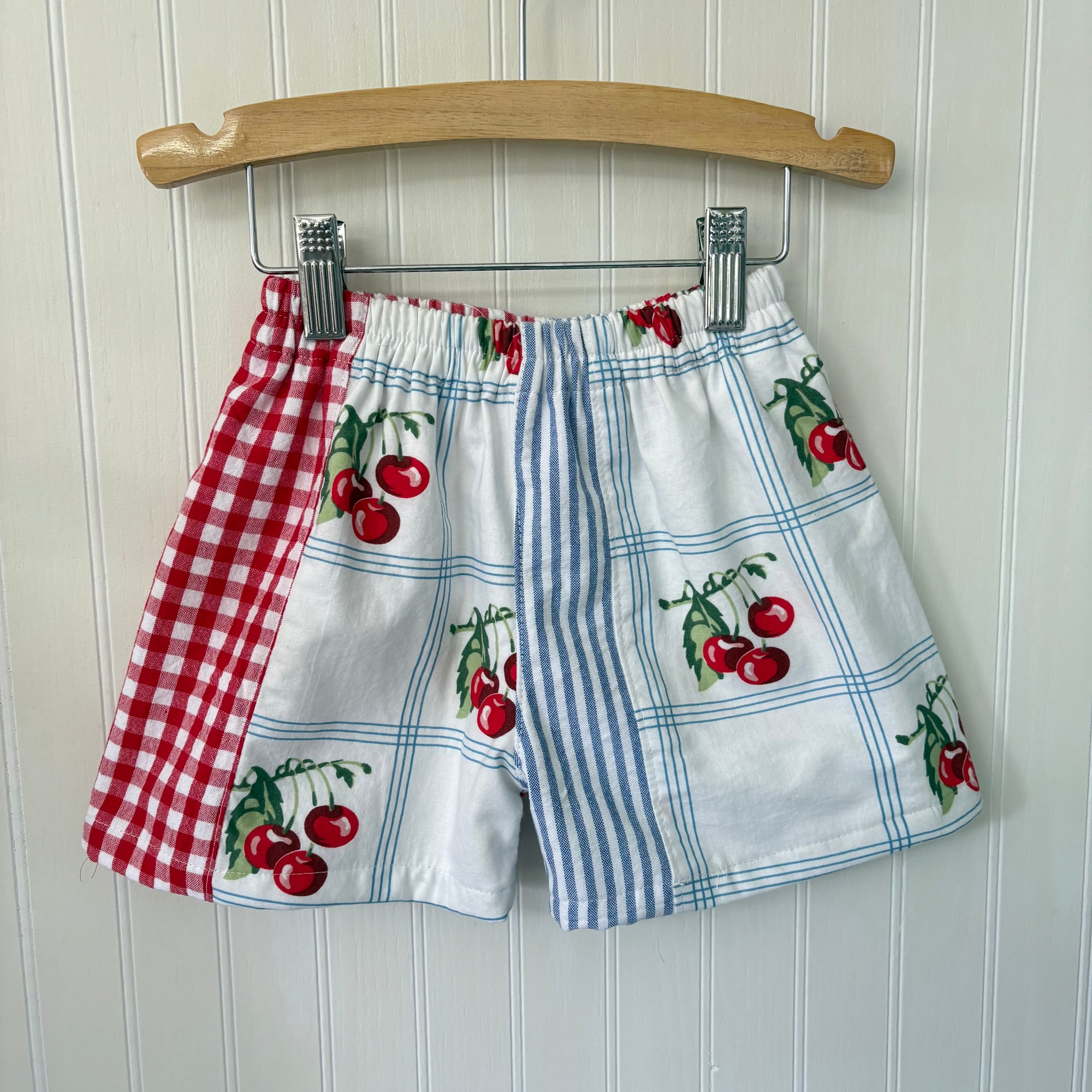 Patchwork cherry shorts - made to order