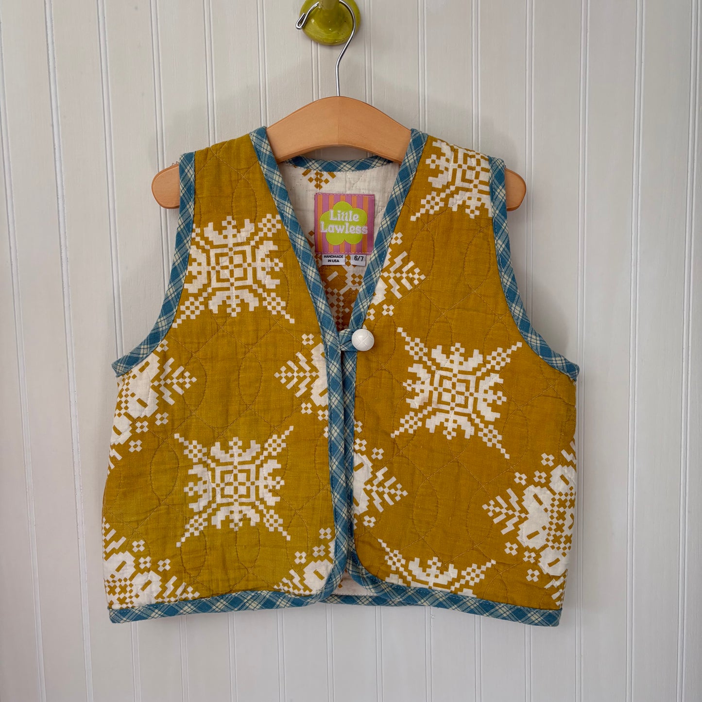 Mustard quilted vest - 6/7