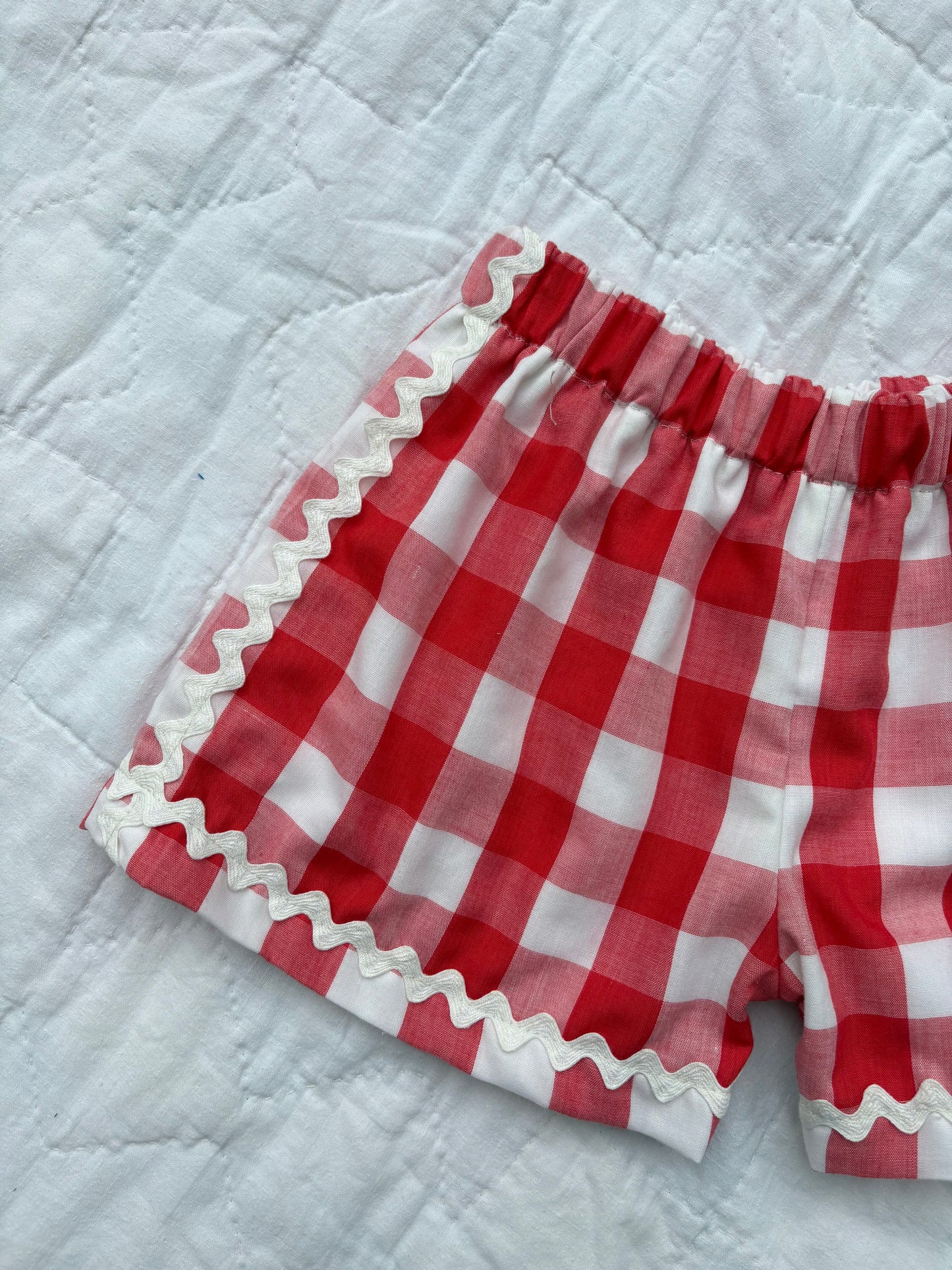 Red check picnic shorts - made to order