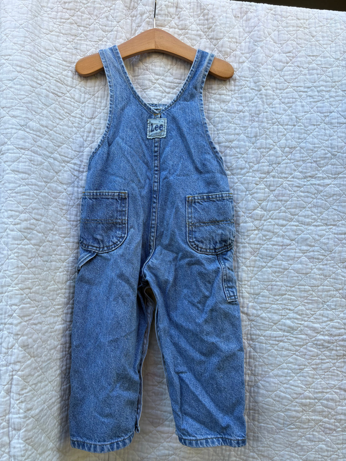 Vintage light wash Lee overalls - 3T