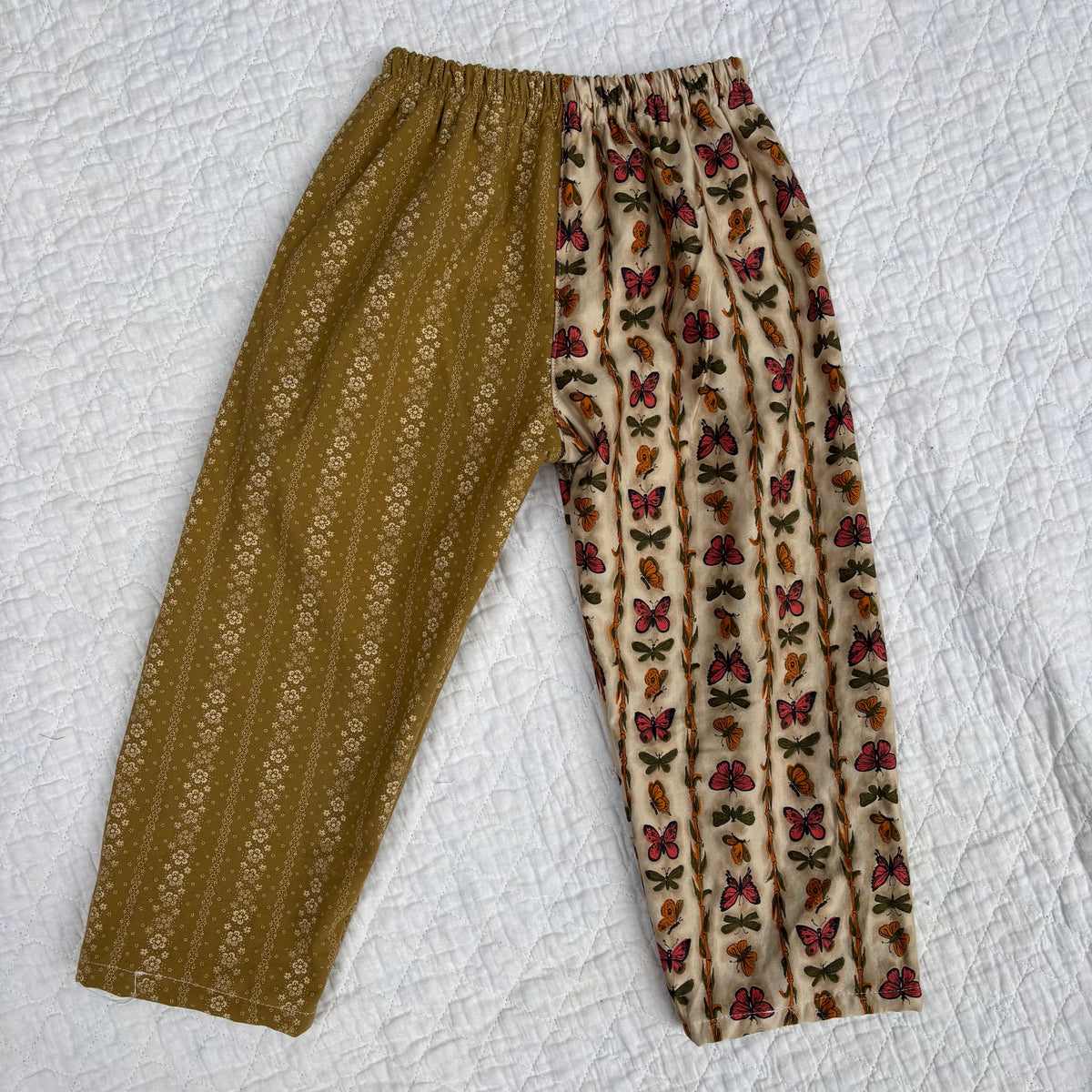 Butterfly mix print pants - made to order