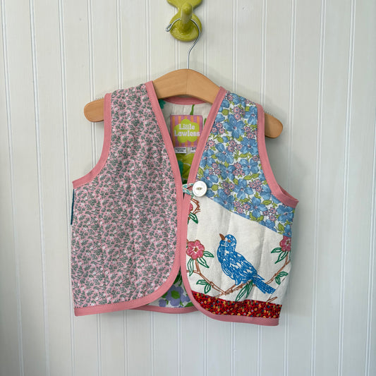 Bluebird patchwork vest