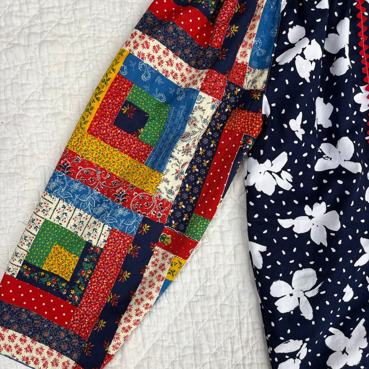 Log cabin mix print pants - 4Y