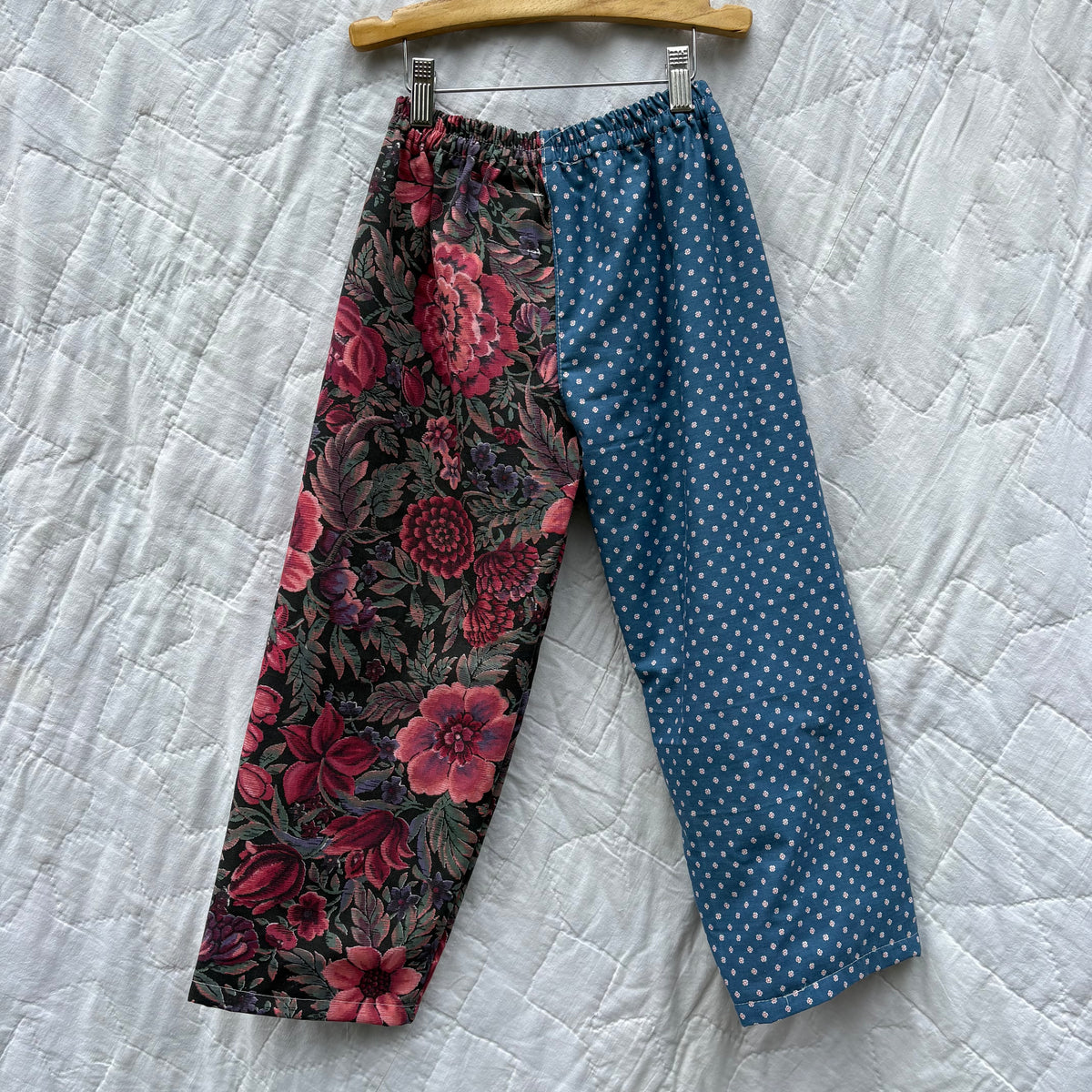Quilt patch mix print pants - 6Y