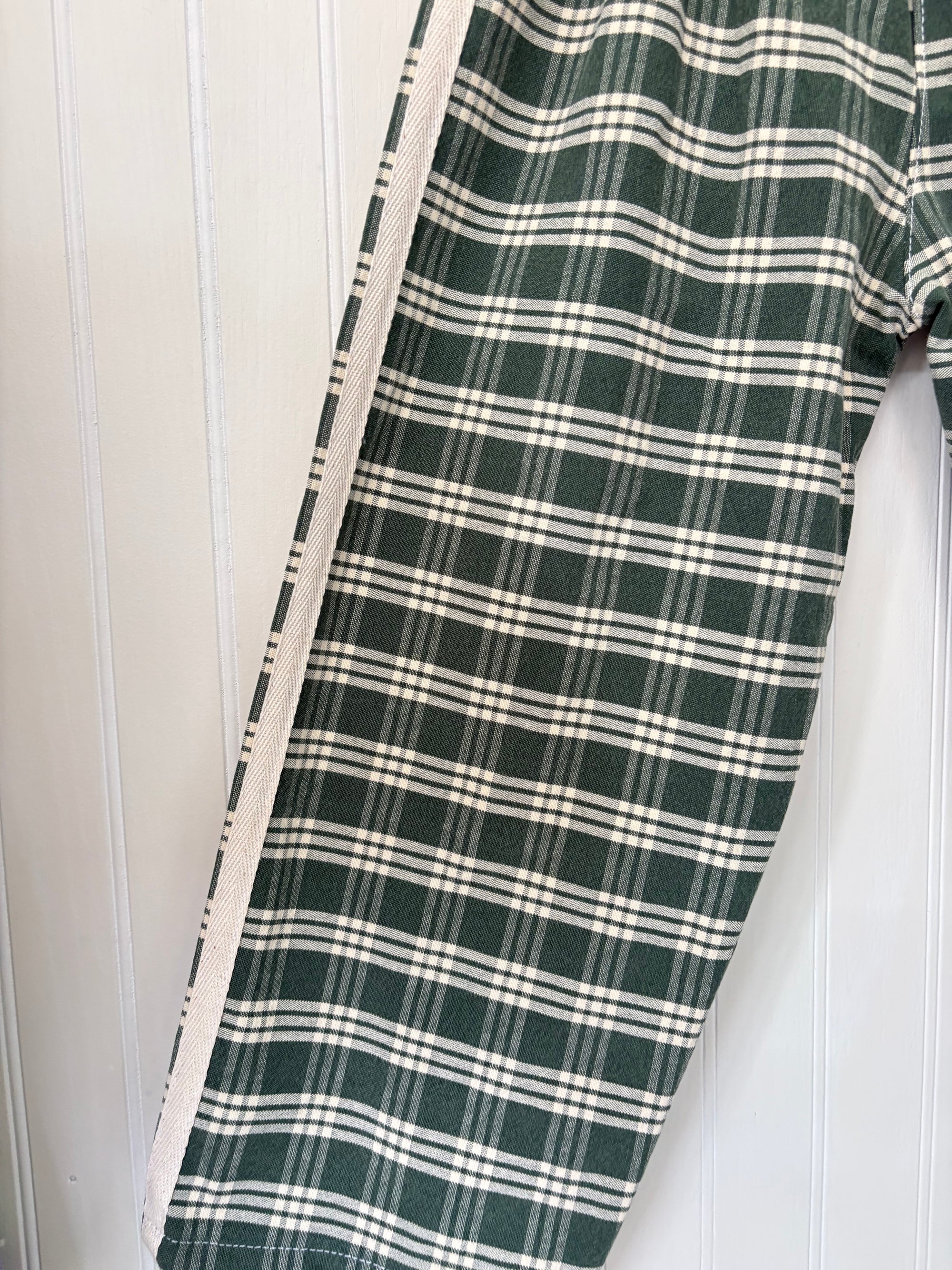 Evergreen plaid track pants