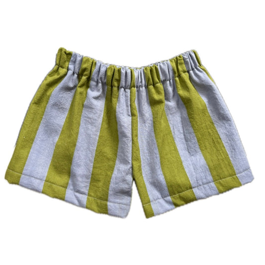 Olive stripe shorts - made to order
