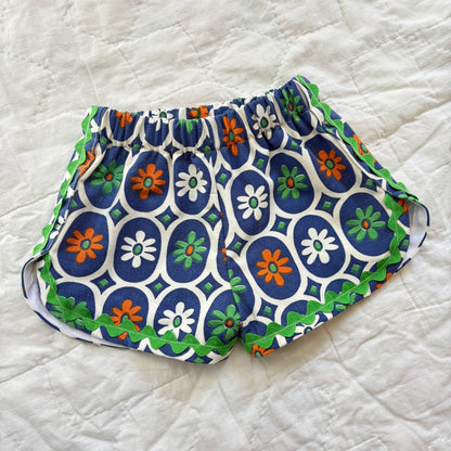 Mod floral track shorts - 2T