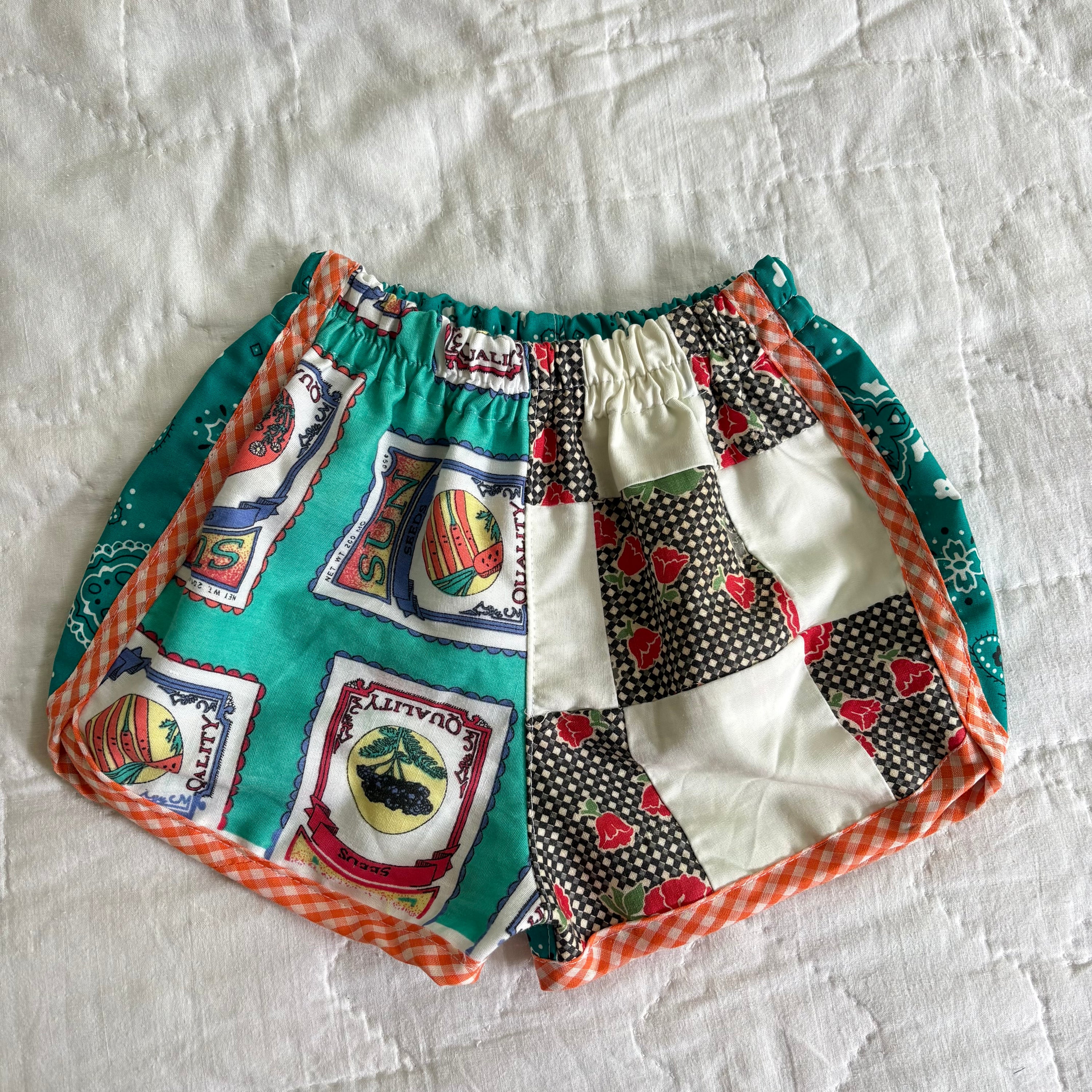 Patchwork track shorts - 2T