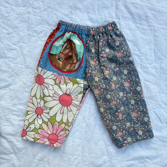 Horse mix print pants - 3T