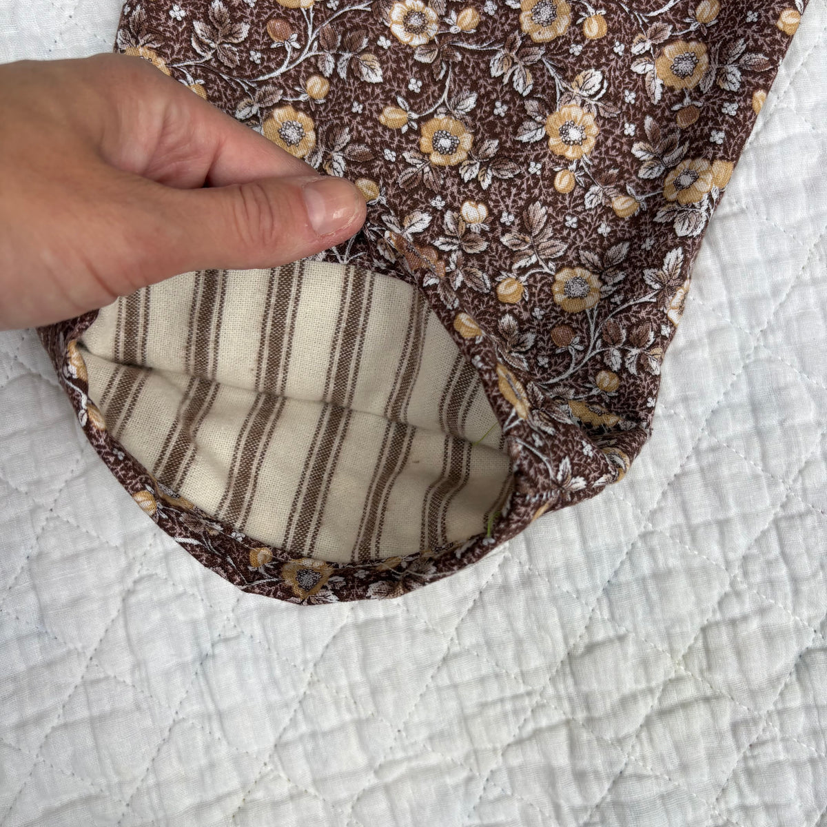 Brown floral mix print pants - 3T *flannel lined*