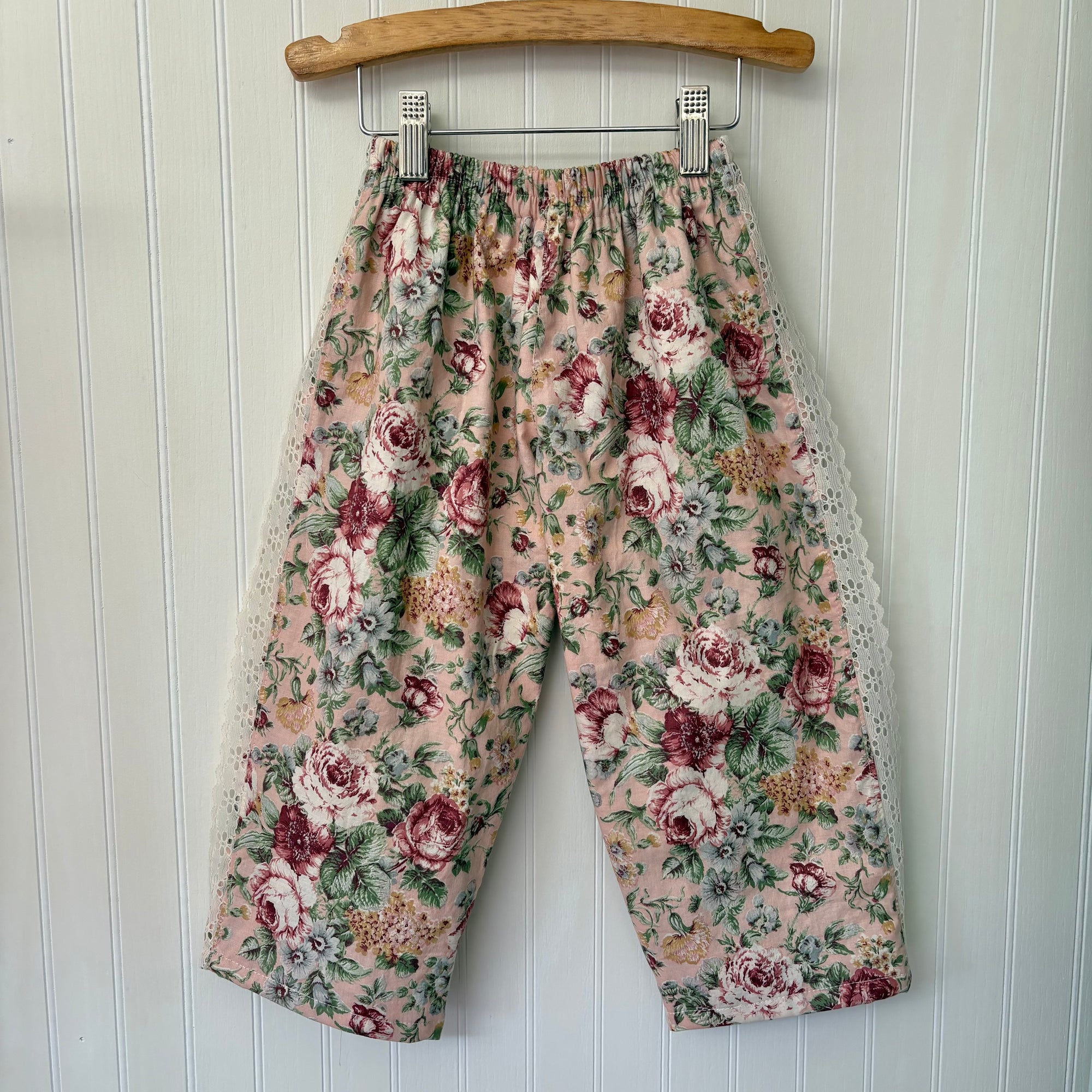 Garden floral lace trim pants - 3T