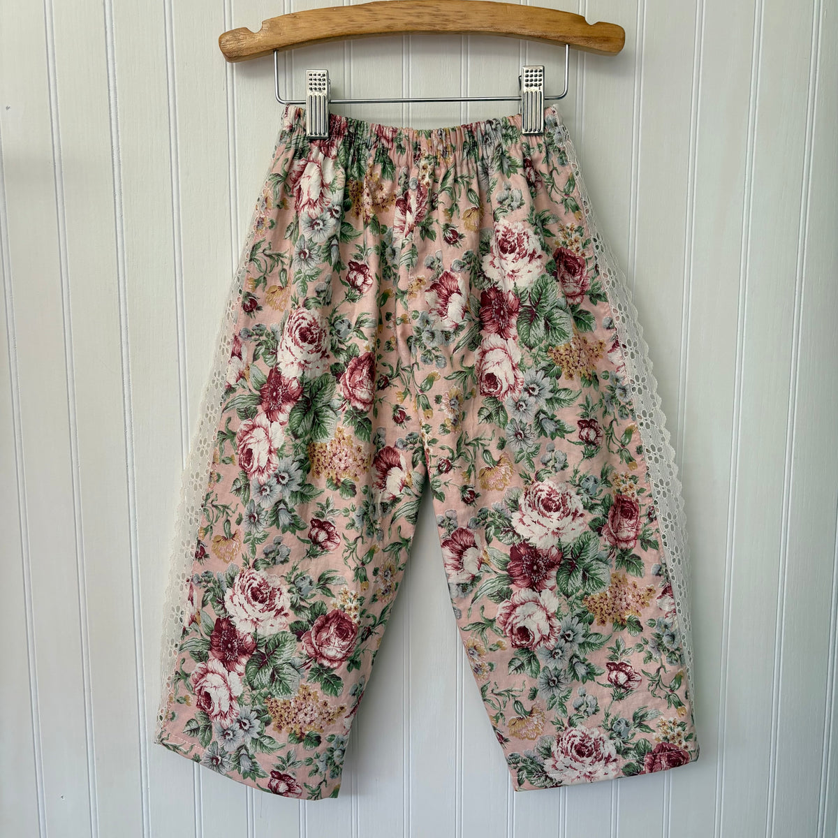 Garden floral lace trim pants - 3T