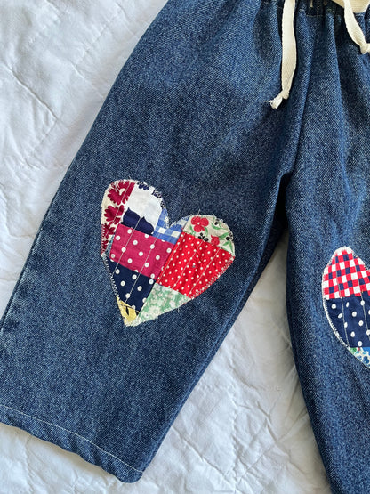 Heart patch jeans - 2t
