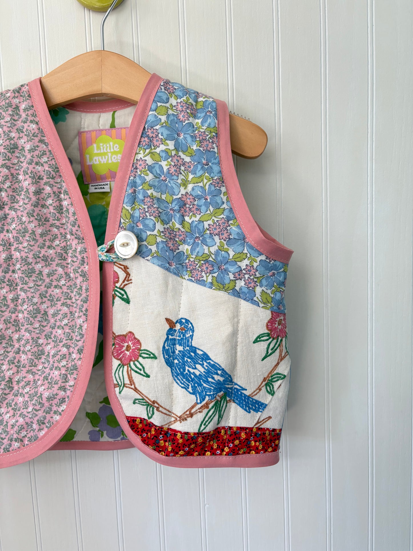 Bluebird patchwork vest