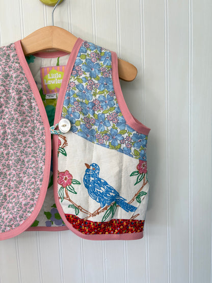 Bluebird patchwork vest