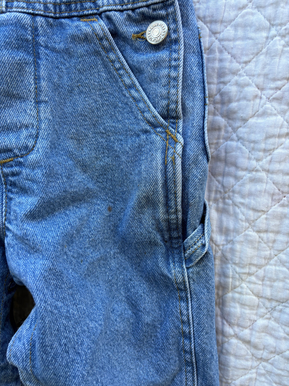 Vintage light wash Lee overalls - 3T