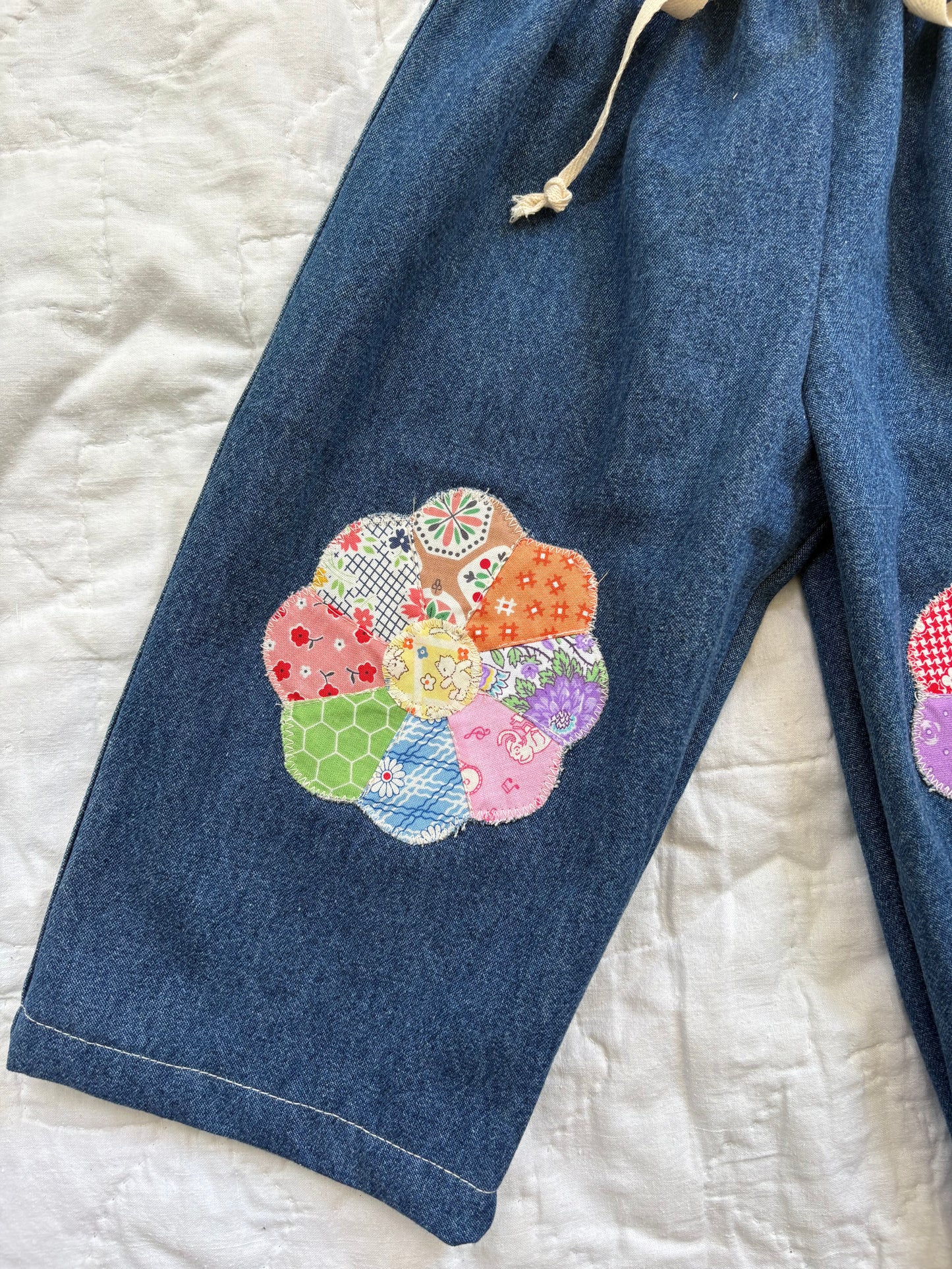 Quilt parch jeans - 2T