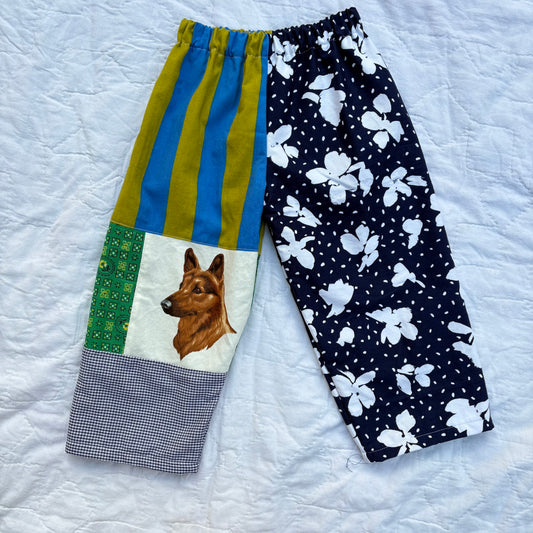 German shepherd mix print pants - 4Y